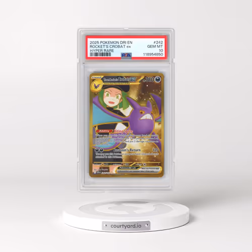2025 Pokémon Dri EN-Destined Rivals #242 Team Rocket's Crobat EX - Holo Hyper Rare (PSA 10 GEM MINT)