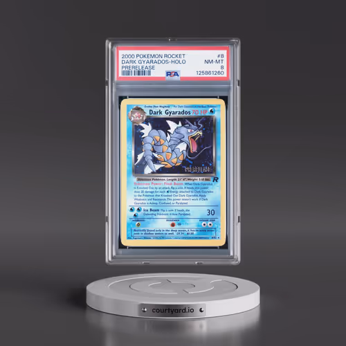 2000 Pokémon Rocket #8 Dark Gyarados - Holo Prerelease (PSA 8 NM-MT)