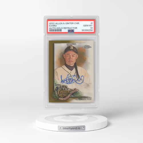 2022 Topps Allen & Ginter Chrome Autographs #I Ichiro - Gold Refractor (PSA 10 GEM MINT)