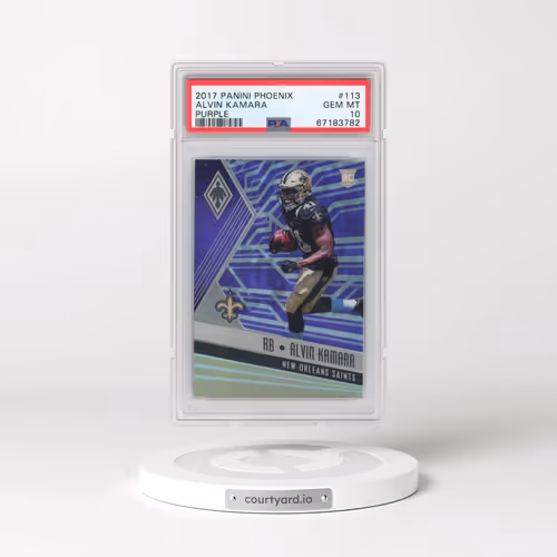 2017 Panini Phoenix #113 Alvin Kamara - Purple (PSA 10 GEM MINT)
