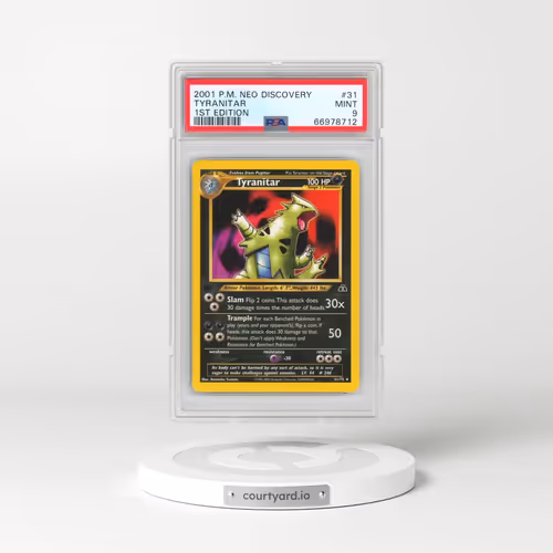 2001 Pokémon Neo Discovery #31 Tyranitar - 1st Edition (PSA 9 MINT)