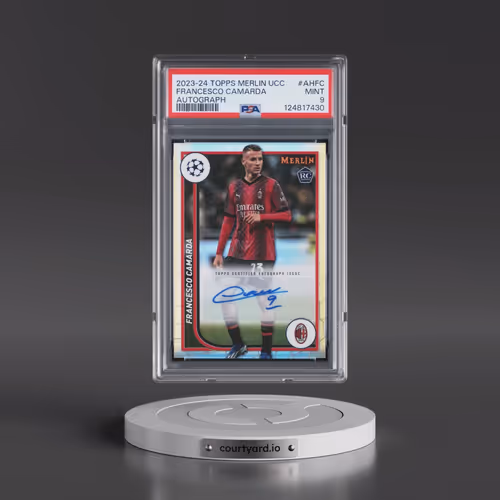 2023-24 Topps Merlin UEFA Club Competitions Autographs #AHFC Francesco Camarda (PSA 9 MINT)
