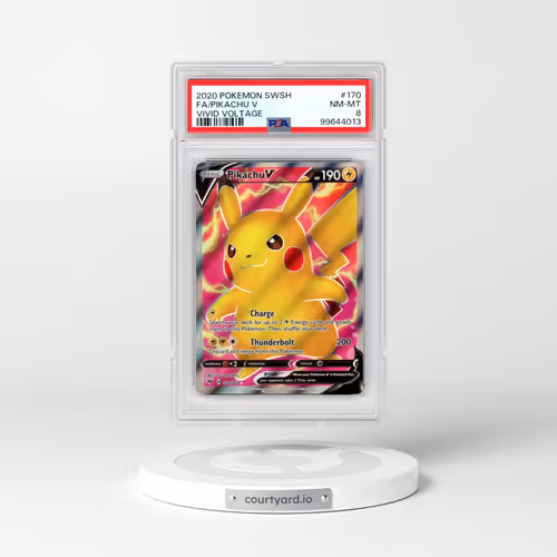 2020 Pokémon Sword & Shield Vivid Voltage #170 Pikachu V - Holo Full Art (PSA 8 NM-MT)