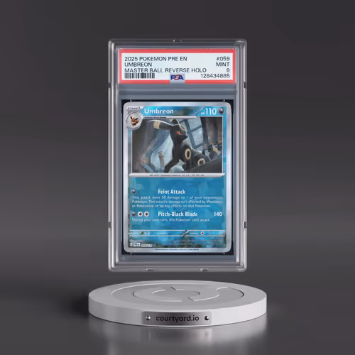 2025 Pokémon Pre EN-Prismatic Evolutions #059 Umbreon - Reverse Holo Master Ball (PSA 9 MINT)