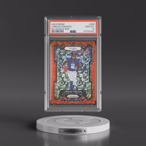 2023 Panini Prizm #368 Jordan Addison - No Huddle Red (PSA 10 GEM MINT)