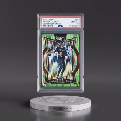 2024 Panini Select #26 Jayden Daniels - Neon Green Shock (PSA 10 GEM MINT)