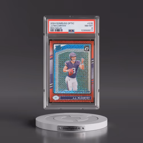 2024 Panini Donruss Optic #235 JJ McCarthy - Red Mojo (PSA 8 NM-MT)