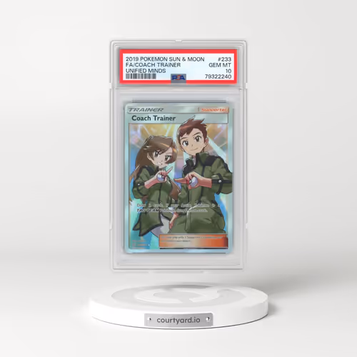 2019 Pokémon Sun & Moon Unified Minds #233 Coach Trainer - Full Art (PSA 10 GEM MINT)