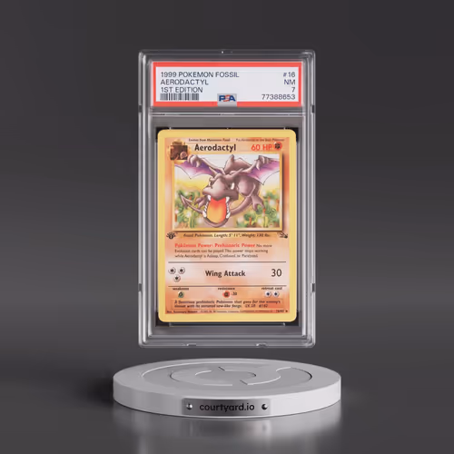 1999 Pokémon Fossil #16 Aerodactyl - 1st Edition (PSA 7 NM)