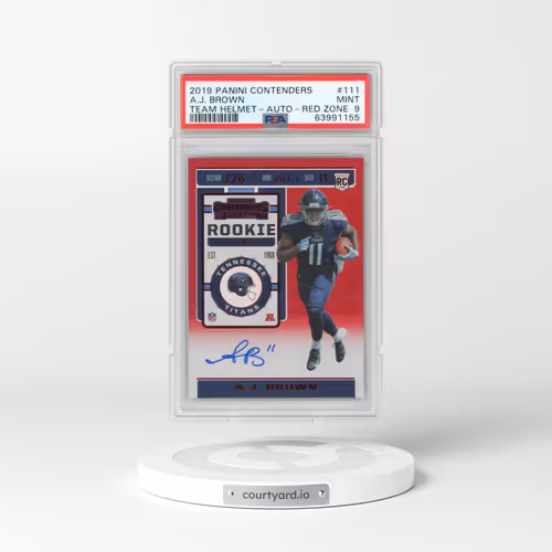 2019 Panini Contenders #111 A.J. Brown - Variation-Autograph-Red Zone (PSA 9 MINT)