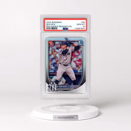 2025 Bowman #85 Ben Rice - Red Rookie Redemption (PSA 10 GEM MINT)