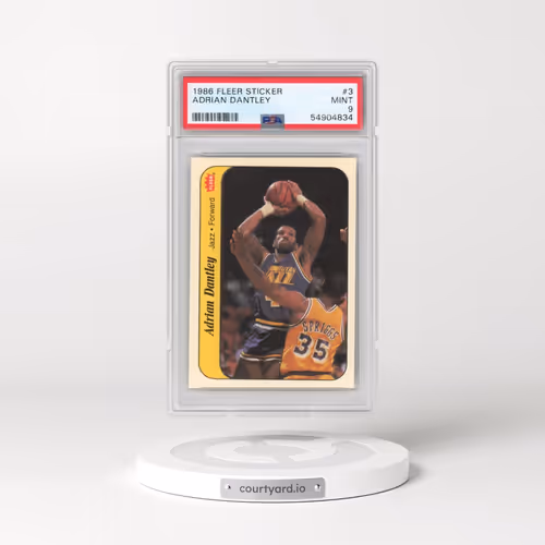 1986 Fleer Sticker #3 Adrian Dantley (PSA 9 MINT)
