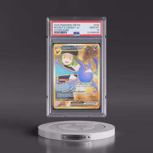 2025 Pokémon Dri EN-Destined Rivals #242 Team Rocket's Crobat EX - Holo Hyper Rare (PSA 10 GEM MINT)