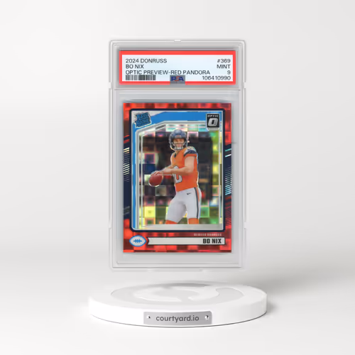 2024 Panini Donruss #369 Bo Nix - Optic Preview-Red Pandora (PSA 9 MINT)