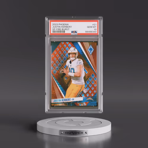 2023 Panini Phoenix #21 Justin Herbert - SP-Fire Burst (PSA 10 GEM MINT)
