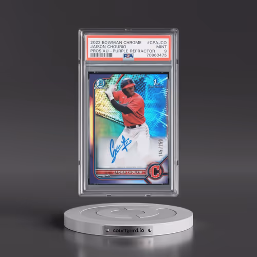 2022 Bowman Chrome Prospect Autographs #CPAJCO Jaison Chourio - Purple Refractor (PSA 9 MINT)