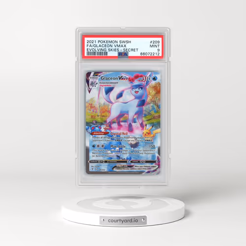 2021 Pokémon Sword & Shield Evolving Skies #209 Glaceon Vmax - Full Art Secret (PSA 9 MINT)