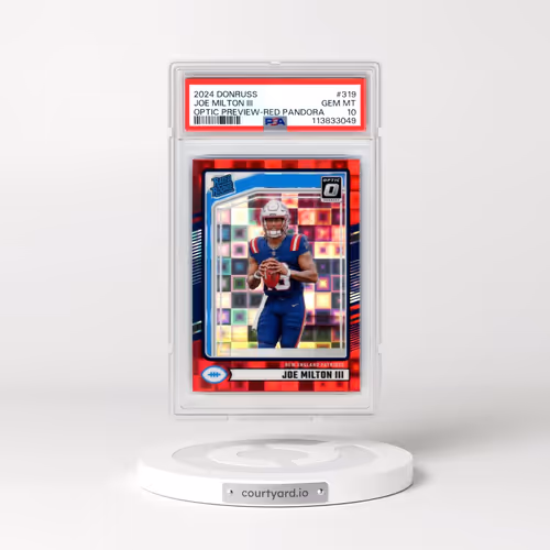 2024 Panini Donruss #319 Joe Milton III - Optic Preview-Red Pandora (PSA 10 GEM MINT)