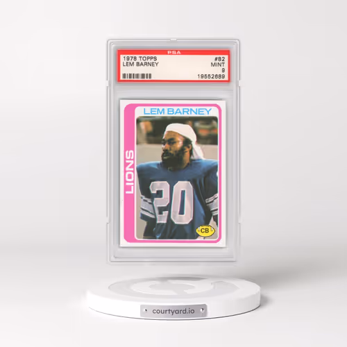 1978 Topps #82 Lem Barney (PSA 9 MINT)