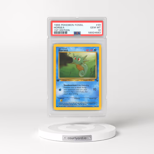 1999 Fossil #49 Horsea - 1st Edition 1st Edition (PSA 10 GEM MINT)