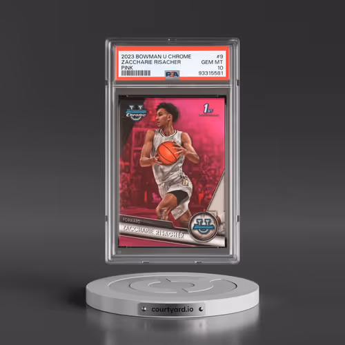 2023 Bowman University Chrome #9 Zaccharie Risacher - Pink Refractor (PSA 10 GEM MINT)