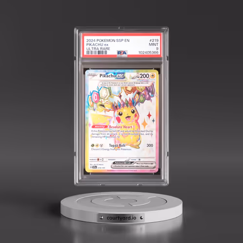 2024 Pokémon Ssp EN-Surging Sparks #219 Pikachu EX - Holo Ultra Rare (PSA 9 MINT)
