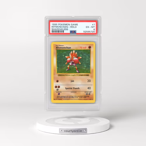 1999 Pokémon Game #7 Hitmonchan - Holo Shadowless (PSA 6 EX-MT)