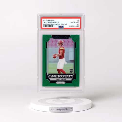2024 Panini Prizm Emergent #2 Jayden Daniels - Green Prizm (PSA 10 GEM MINT)