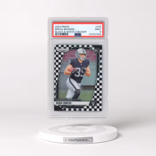 2024 Panini Prizm #315 Brock Bowers - Black & White Checker (PSA 9 MINT)