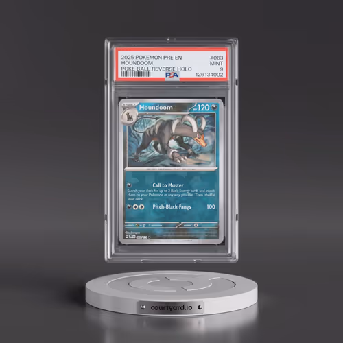 2025 Pokémon Pre EN-Prismatic Evolutions #063 Houndoom - Reverse Holo Poke Ball (PSA 9 MINT)