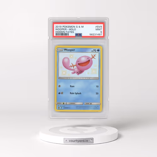 2019 Pokémon Sun & Moon Hidden Fates #SV9 Wooper - Holo (PSA 9 MINT)