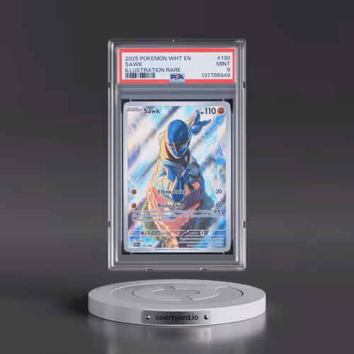 2025 Pokémon Wht EN-White Flare #130 Sawk - Illustration Rare (PSA 9 MINT)
