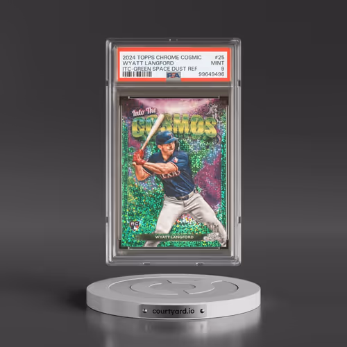 2024 Topps Chrome Cosmic Into the Cosmos #25 Wyatt Langford - Green Space Dust Refractor (PSA 9 MINT)