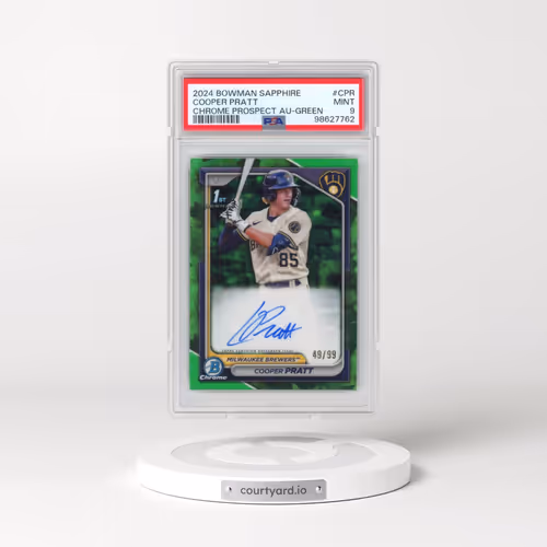 2024 Bowman Sapphire Edition Chrome Prospects Sapphire Autographs #CPR Cooper Pratt - Green (PSA 9 M
