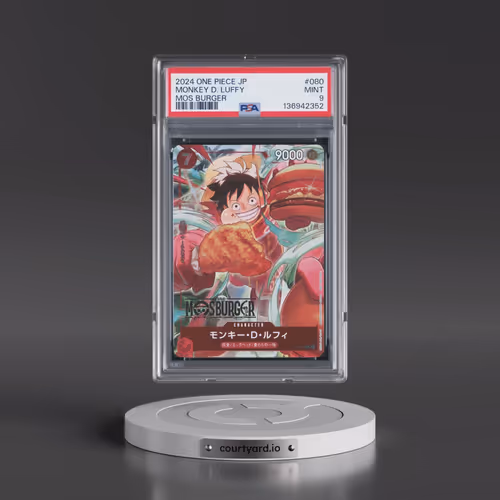 2024 One Piece Japanese Promos #080 Monkey D. Luffy - Mos Burger (PSA 9 MINT)