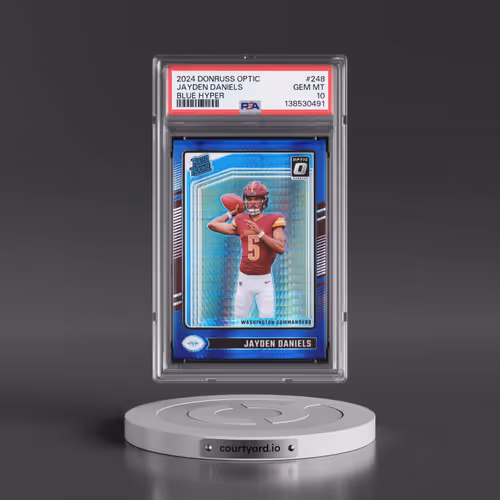 2024 Panini Donruss Optic #248 Jayden Daniels - Blue Hyper (PSA 10 GEM MINT)
