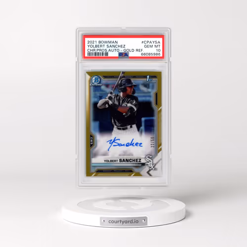 2021 Bowman Chrome Prospect Autographs #CPAYSA Yolbert Sanchez - Gold Refractor (PSA 10 GEM MINT)