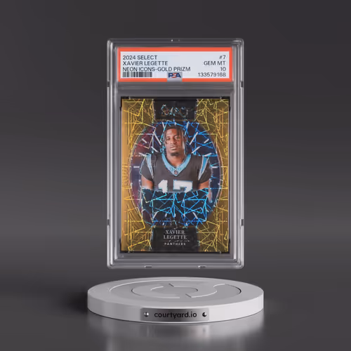 2024 Panini Select Neon Icons #7 Xavier Legette - Gold Prizm (PSA 10 GEM MINT)