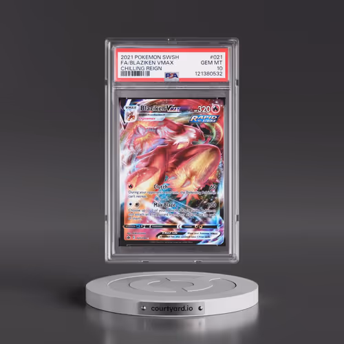 2021 Pokémon Sword & Shield Chilling Reign #021 Blaziken Vmax - Full Art (PSA 10 GEM MINT)