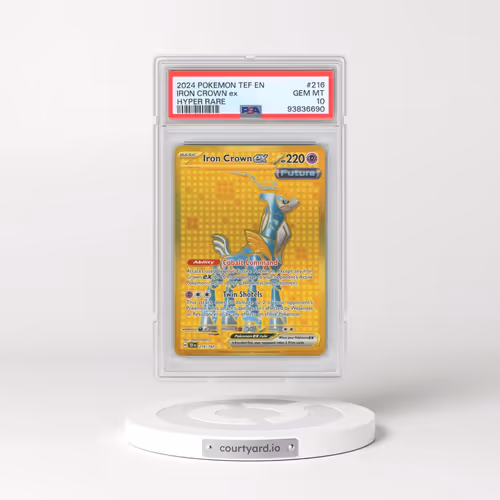 2024 Pokémon Tef EN-Temporal Forces #216 Iron Crown EX - Holo Hyper Rare (PSA 10 GEM MINT)