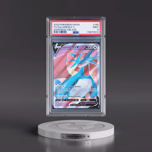 2020 Pokémon Sword & Shield Darkness Ablaze #185 Salamence V - Holo Full Art (PSA 9 MINT)