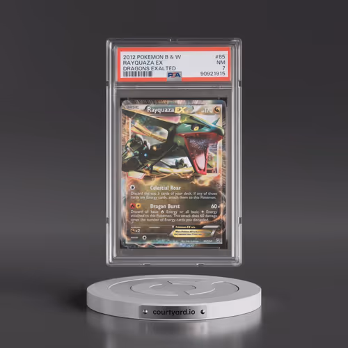 2012 Pokémon Black & White Dragons Exalted #85 Rayquaza EX - Holo (PSA 7 NM)