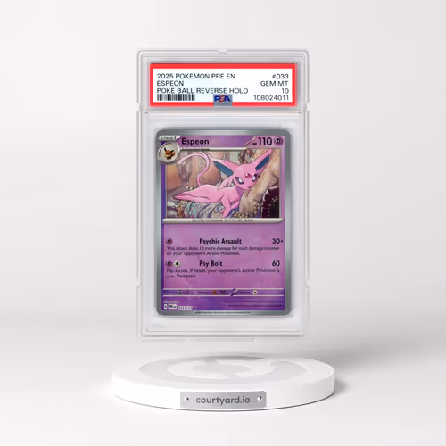 2025 Pokémon Pre EN-Prismatic Evolutions #033 Espeon - Reverse Holo Poke Ball (PSA 10 GEM MINT)