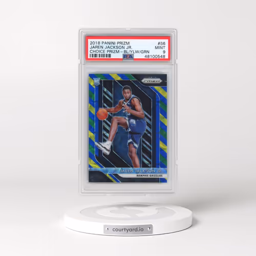 2018 Panini Prizm #66 Jaren Jackson Jr. - Choice Prizm-Blue/Yellow/Green (PSA 9 MINT)