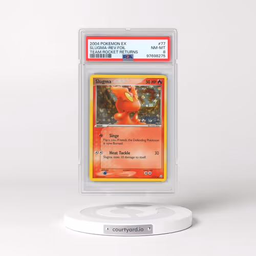 2004 Pokémon EX Team Rocket Returns #77 Slugma - Reverse Foil (PSA 8 NM-MT)