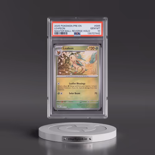 2025 Pokémon Pre EN-Prismatic Evolutions #005 Leafeon - Reverse Holo Master Ball (PSA 10 GEM MINT)