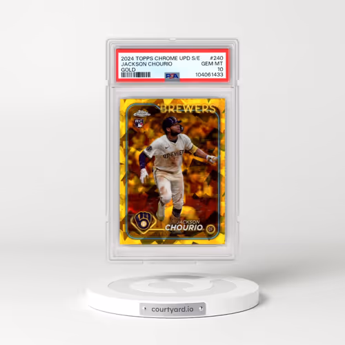 2024 Topps Chrome Sapphire Update Series #240 Jackson Chourio - Gold (PSA 10 GEM MINT)