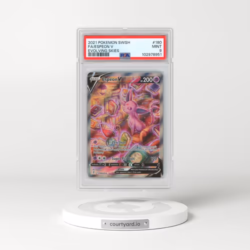 2021 Pokémon Sword & Shield Evolving Skies #180 Espeon V - Holo Full Art (PSA 9 MINT)