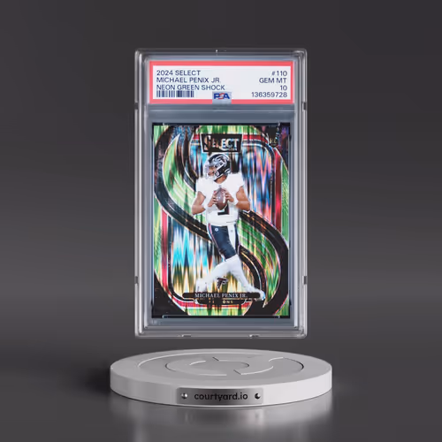 2024 Panini Select #110 Michael Penix Jr. - Neon Green Shock (PSA 10 GEM MINT)