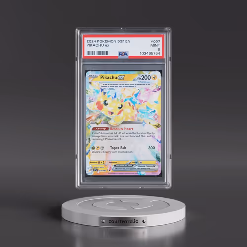 2024 Pokémon Ssp EN-Surging Sparks #057 Pikachu EX - Holo (PSA 9 MINT)